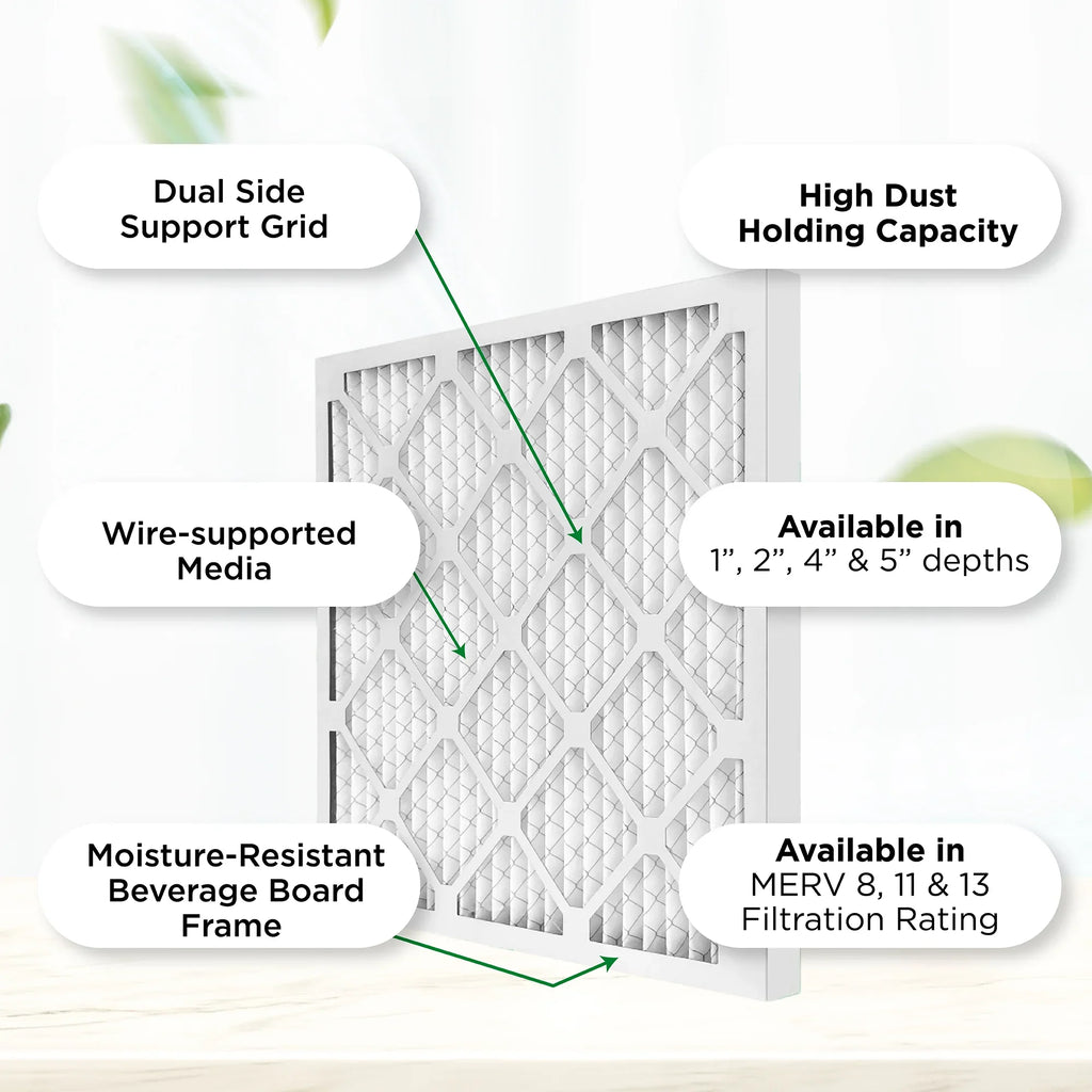 12x20x2 MERV 11, MPR 1000 Pleated AC Furnace 2" Air Filters by Pamlico. Quantity 6. Actual Size: 11-1/2 x 19-1/2 x 1-3/4