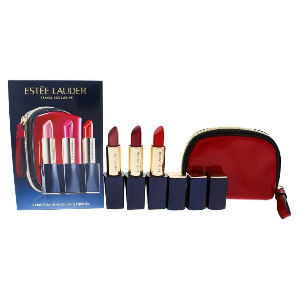 Estee Lauder 3 Pure Color Envy Sculpting Lipstick 3 Pc Set 3 x 0.12oz Lipstick - 410 Dynamic Lipstick - 240 Tumultuous Pink - 340 Envious