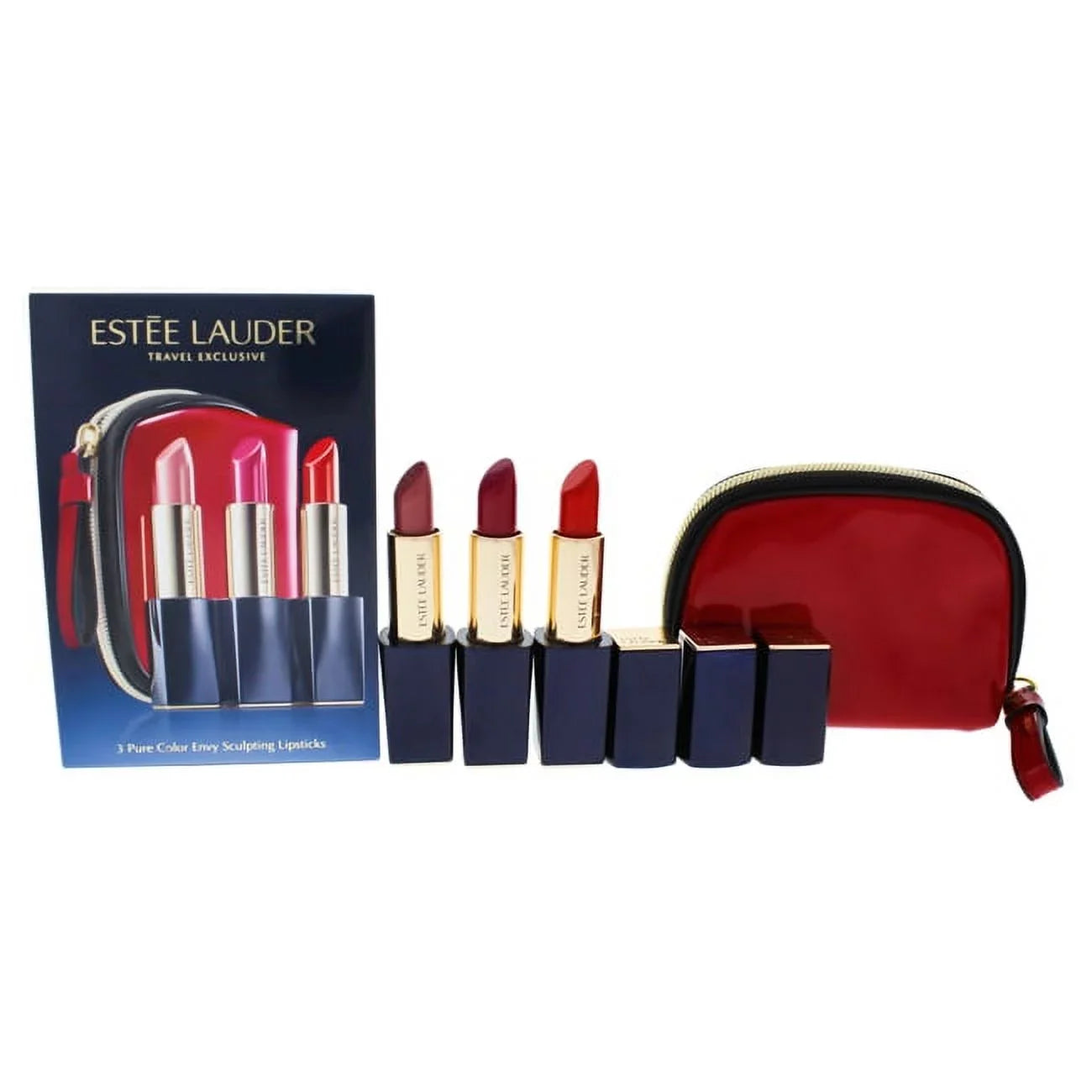 Estee Lauder 3 Pure Color Envy Sculpting Lipstick 3 Pc Set 3 x 0.12oz Lipstick - 410 Dynamic Lipstick - 240 Tumultuous Pink - 340 Envious