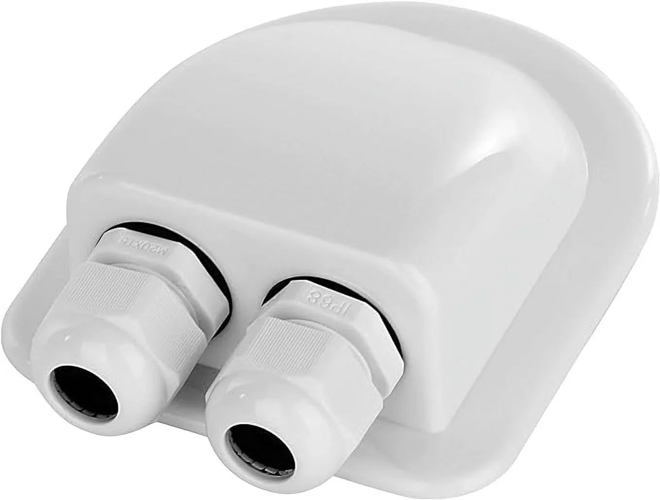 Restmo IP68 Waterproof Solar Cable Entry Gland, Weather Resistant Dual Cable Entry Housing for Solar Panels of RV, Caravan, Marine, Boat, Cabin, White