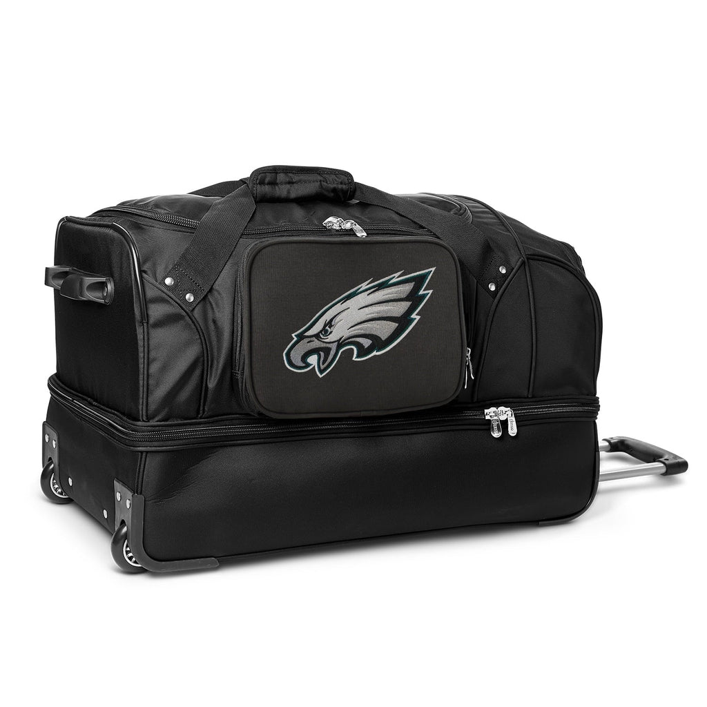 MOJO Philadelphia Eagles Ebony 27'' 2-Wheel Drop Bottom Rolling Duffel Bag
