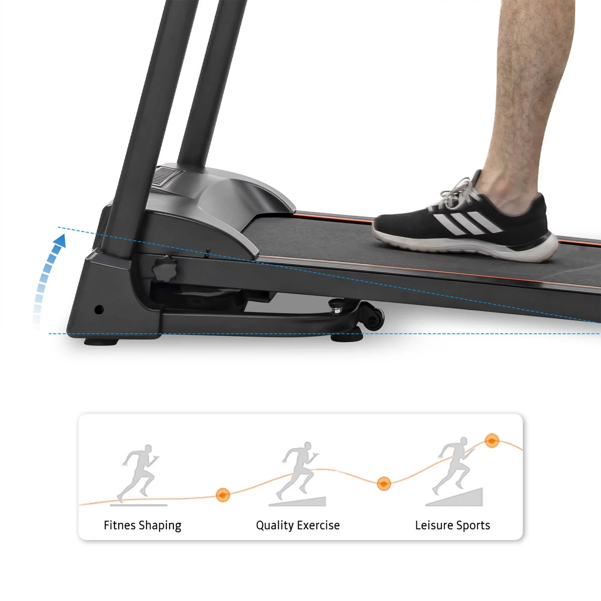 Compact Easy Folding Treadmill A Motorized Running and Jogging Machine Packed