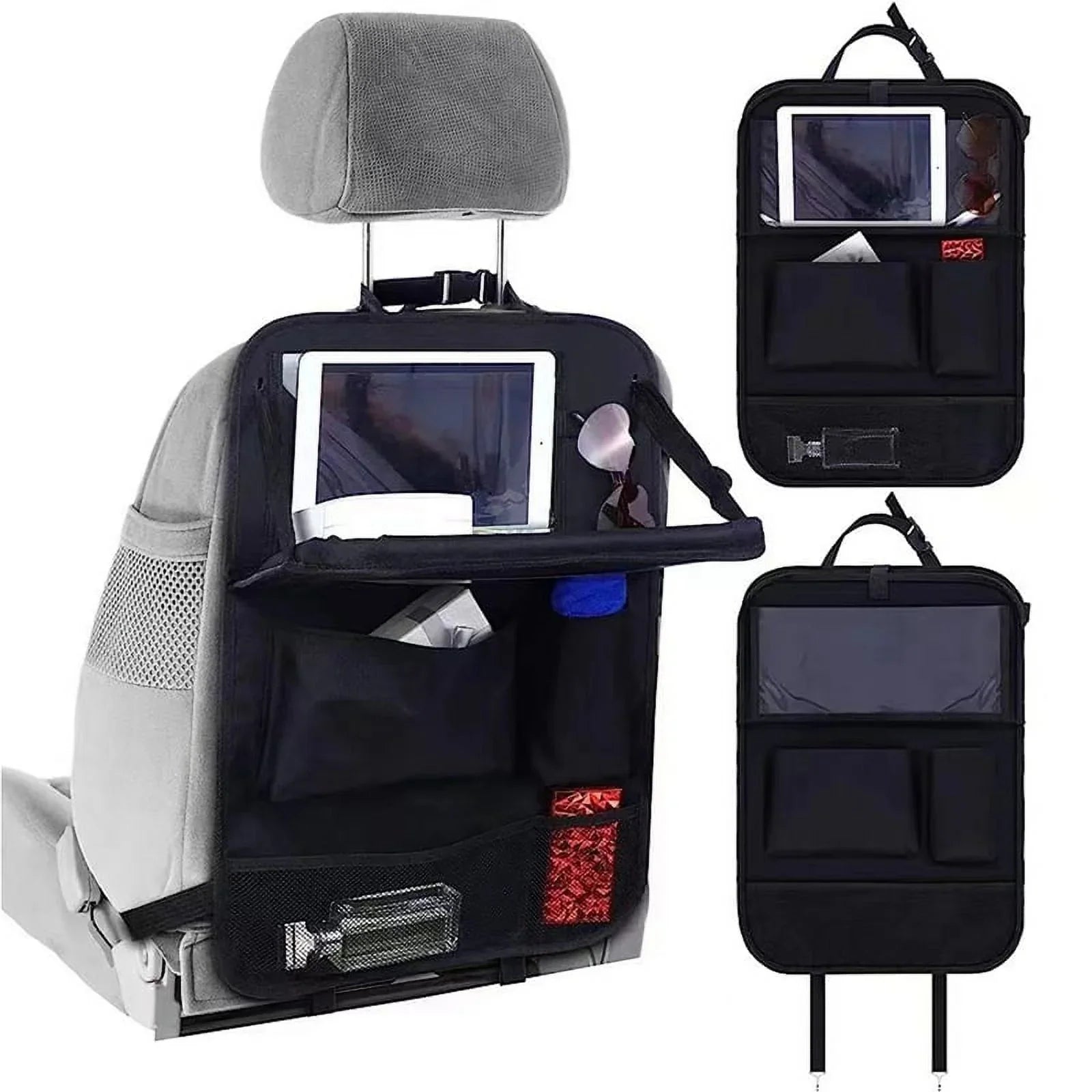 FeiraDeVaidade Children'S Car Organizers, 3-In-1 Car Seat Organizer,Car Backrest With Folding Table And Tablet Storage