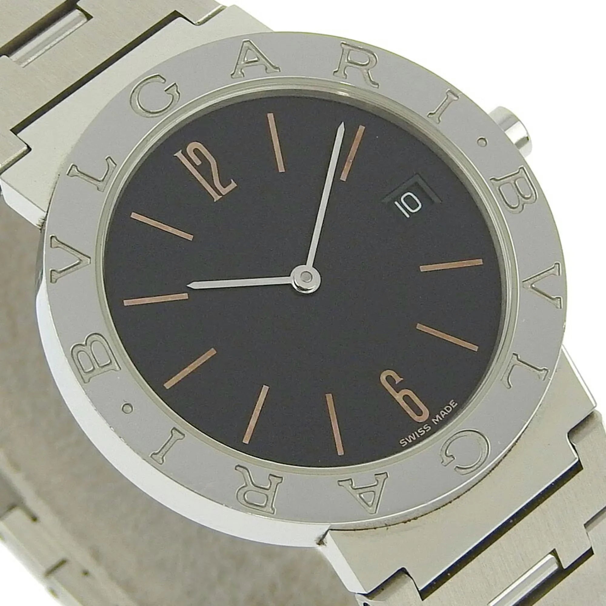 Pre-Owned Bvari BVARI Watch BB33SS Stainless Steel Quartz Analog Display Jet Dial Buari Men's I220823033 (Fair)
