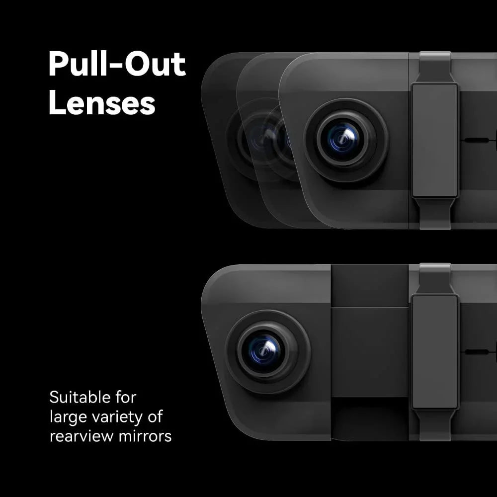 Pelsee P10 Pro 10" 4K Mirror Dash Cam, Rear View Mirror Camera Smart Driving Assistant w/ADAS and BSD, Night Vision Dash Cameras Front and Rear, Voice Control,Parking Monitoring,Free 32GB Memory Card