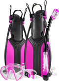 TYR Voyager Women's Mask and Snorkel Fin Set: Jet SM, Shoe Size 5 - 8.5
