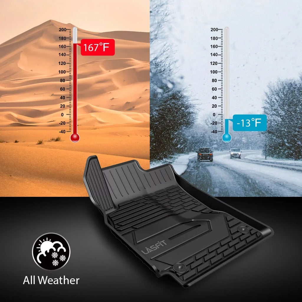 Lasfit Car Floor Liners for 2016-2021 Jeep Grand Cherokee (NOT Jeep Cherokee ) & Jeep Grand Cherokee WK 2022, All Weather TPE Vehicle Floor Mats Set, 1st and 2nd Row, Fit Bench Seating only, Jet