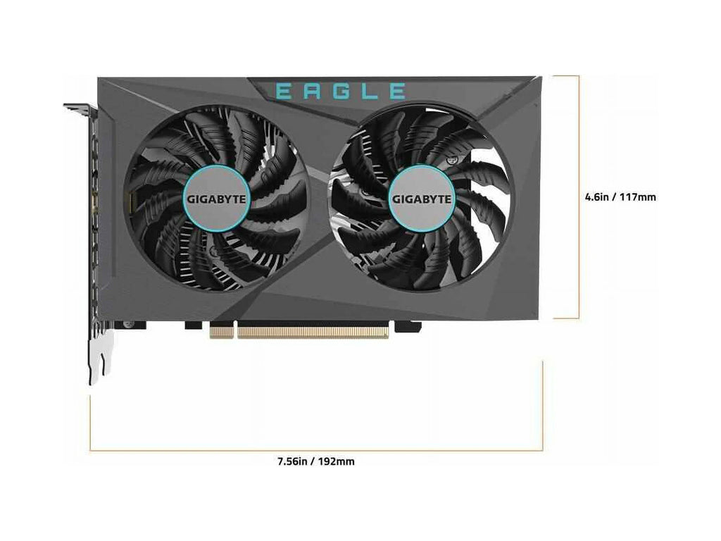 GIGABYTE GeForce RTX 3050 EAGLE OC 6G Graphics Card, 2x WINDFORCE Fans, 6GB GDDR6 96-bit GDDR6, GV-N3050EAGLE OC-6GD Video Card