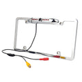 Absolute CAM2100S Chrome License Plate Frame Front Camera Night Vision Car Front View Camera with 8 Bright LEDs 170° Viewing Angle Waterproof Camera Vehicle Universal Assist Security