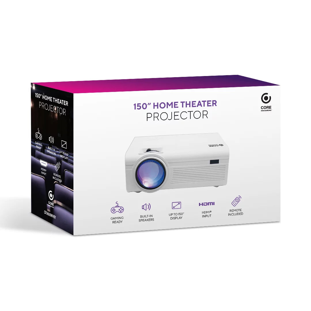 Core Innovations CJR600 150" LCD Home Theater Projector (White)