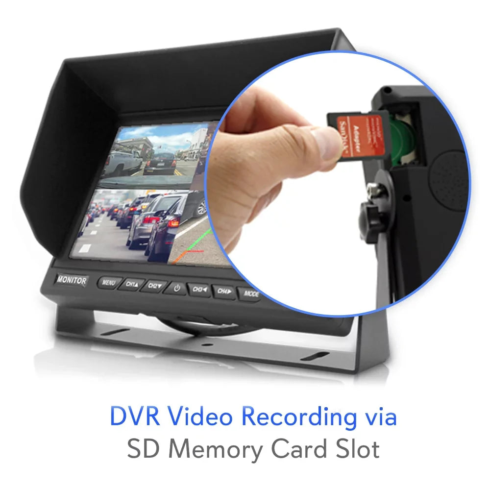 Pyle- Rear View / Backup Camera Systems with 7" -inch Display Monitor (with Quad View, 4-Cam Video Support)