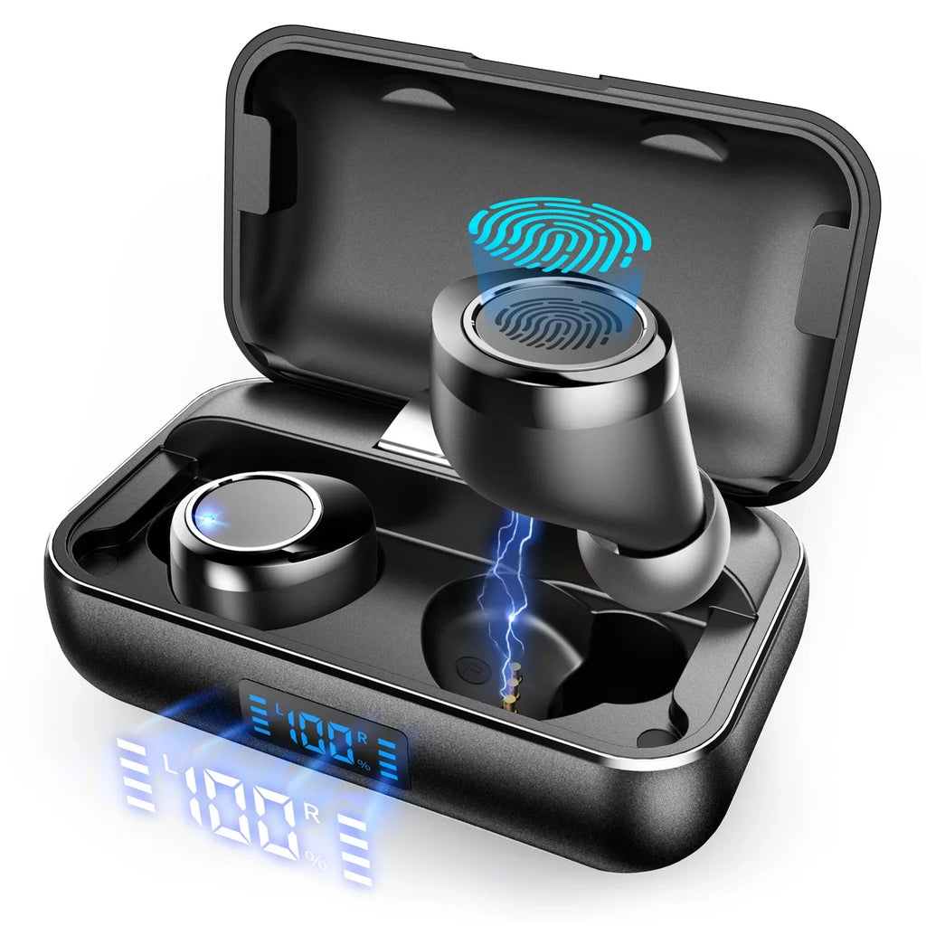 Wireless Earphones TWS True Stereo Earbuds Headphones w Mic Charging Case LED Display V9V for Nokia 8 V 5G UW - Nubia Red Magic 3 / 3S - OnePlus 8, 7T, 9, Nord N200 5G N100 N10 5G, Pro
