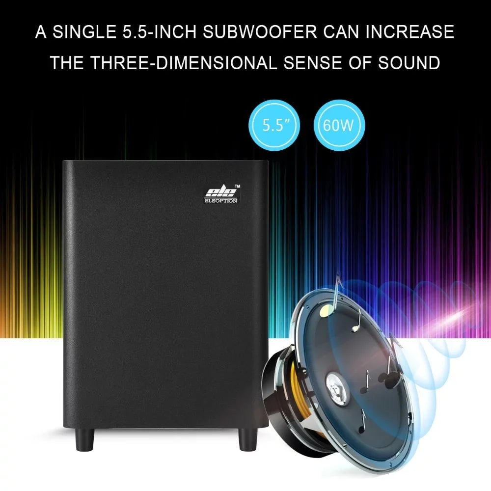 SHANNA 120W TV SoundBar 2.1 Wireless Bluetooth Speaker Home Theater System Wall Mount Sound Bar 3D Surround Remote Control