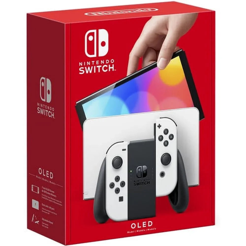 Nintendo Switch OLED White with Pokemon Sword, 128GB Card, and More