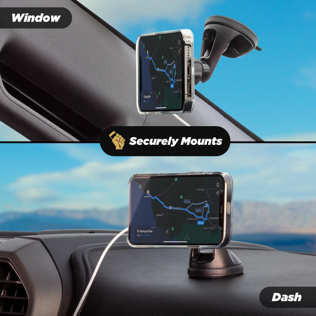 Scosche MSHWDPD20-SP MagicMount MSC Window/Dash Car Phone Holder Mount Kit (MagSafe Charger Is NOT Included) Compatible with MagSafe Chargers, Ebony