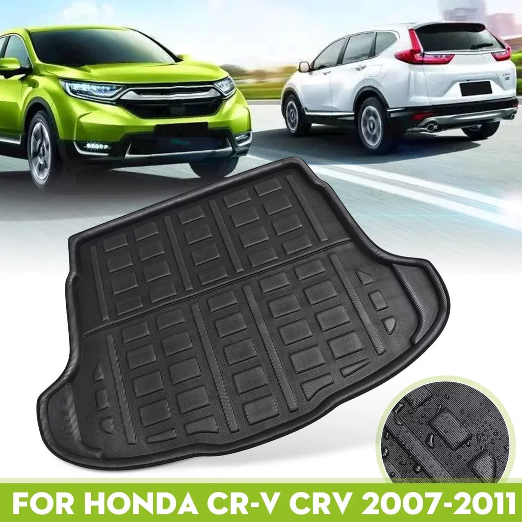 1pcs Cargo Liner Mat for Honda CR-V CRV 2007-2011 Boot Rear Trunk Floor Tray Waterproof All Weather, Ebony