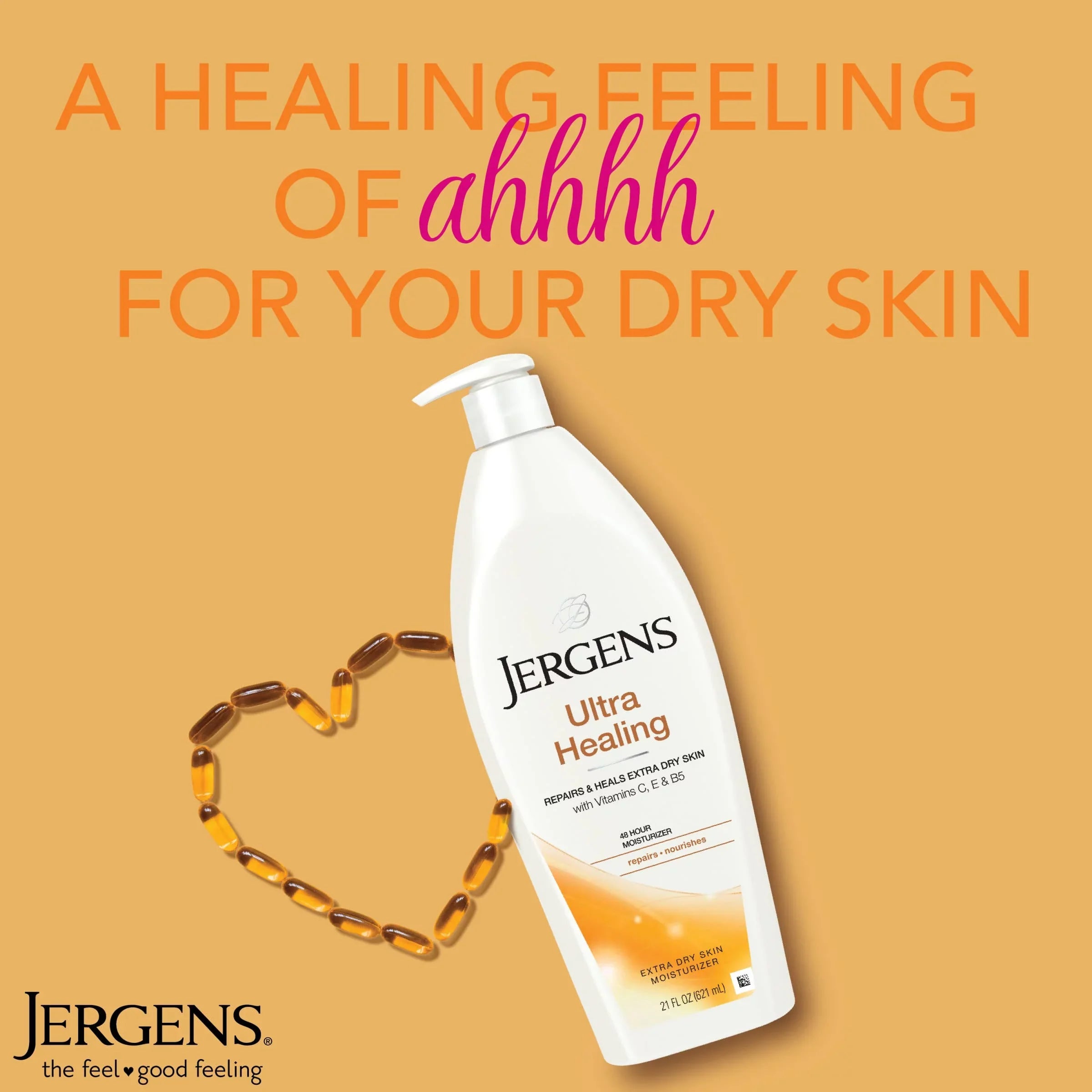 Jergens Ultra Healing Dry Skin Lotion, Hand And Body Moisturizer For Quick Absorption Into Extra Dry Skin With Hydralucence Blend, Vitamins C, E And B5, White, 21 Oz, 3 Count.