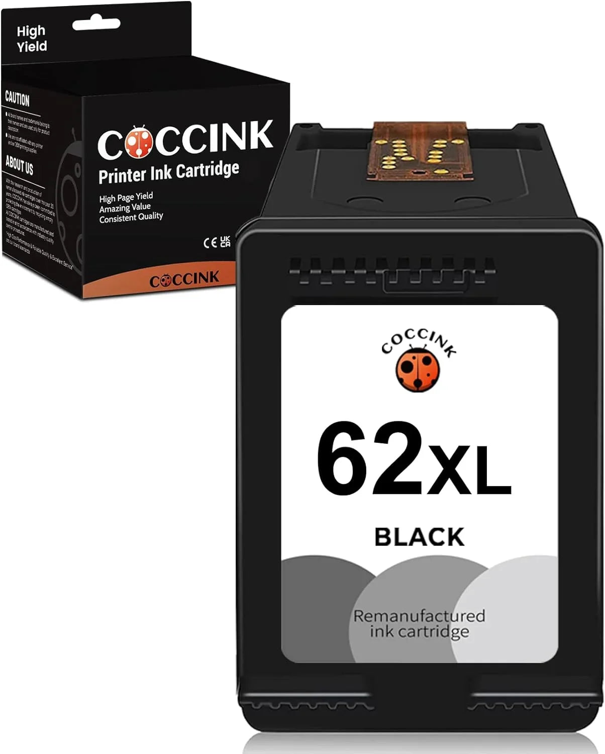 COCCINK 62XL Ink Cartridge Replacement for 62 XL for Envy 5660 7645 7640 5642 5643 5640 OfficeJet 250 5740 200 5746