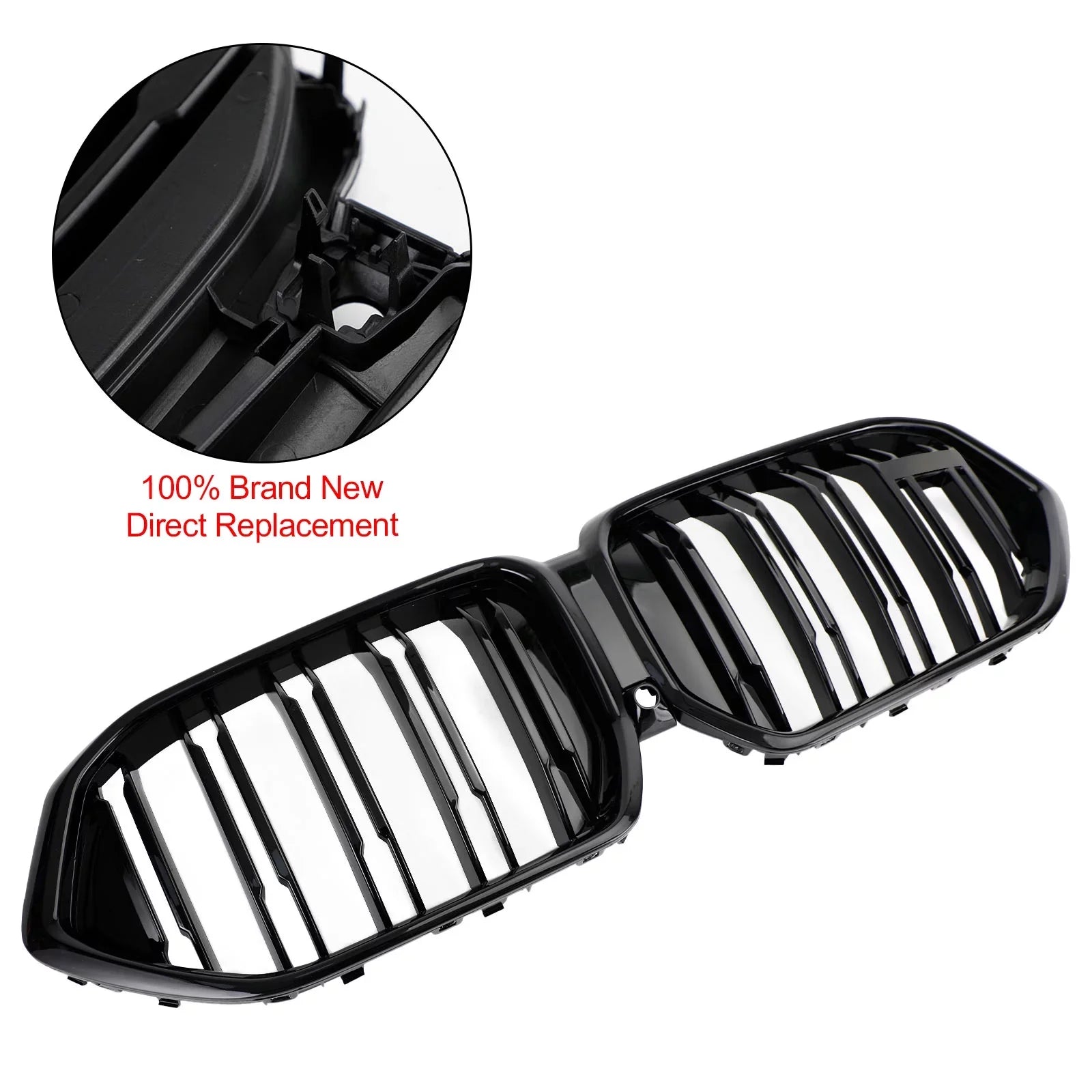 Front Bumper Grille Grill Fit for X6 G06 M50i 2020-2022 W/Camera Hole Jet