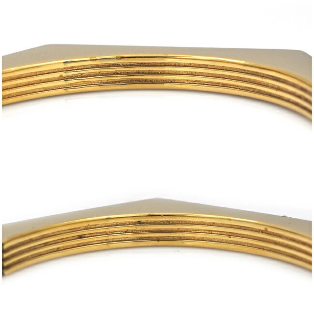 Pre-Owned Burberry Bangle Gold Clear Stone 80326341 M GP Rhinestone BURBERRY Crystal Detail Bracelet Nut Motif Jewelry Cuffs Ladies (Good)