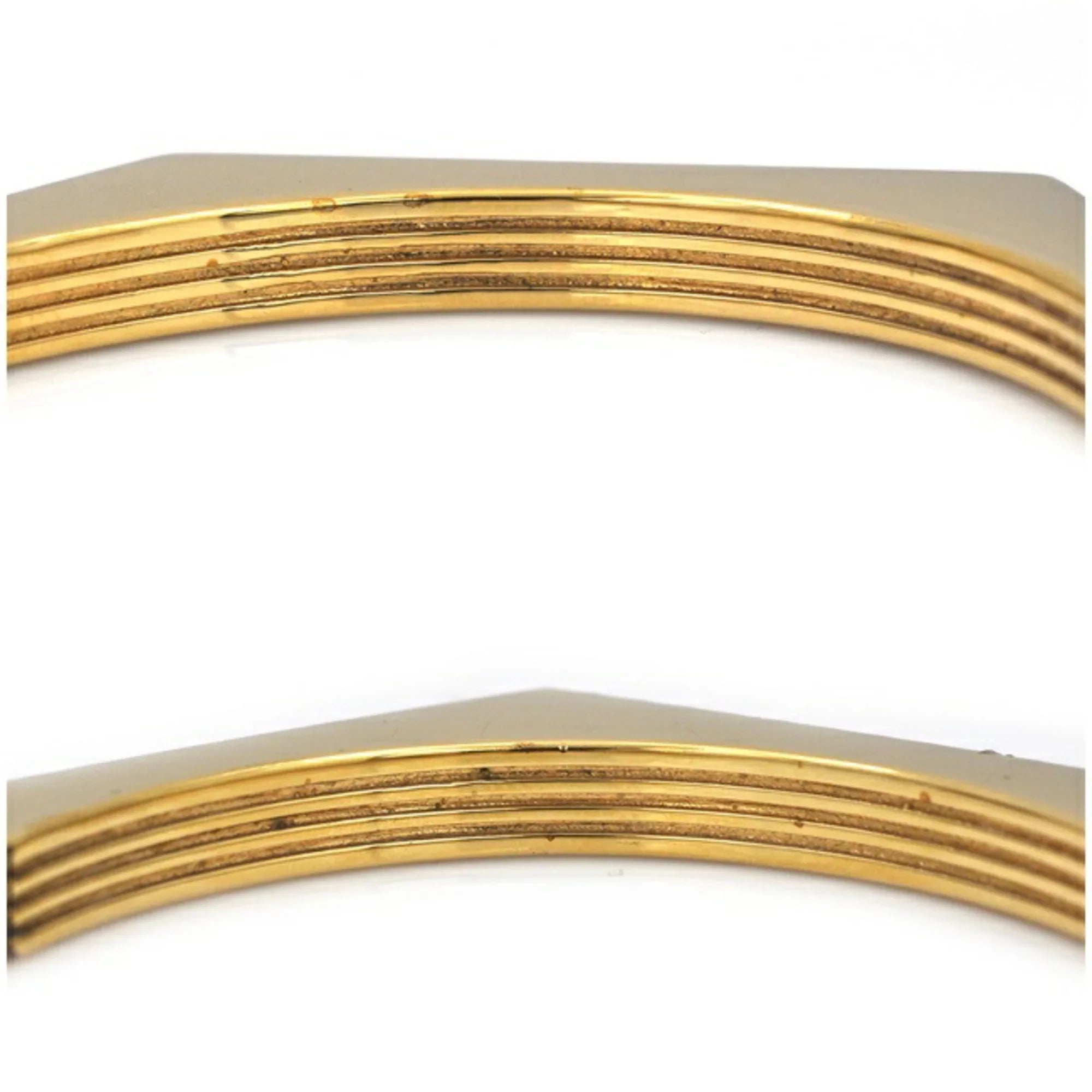 Pre-Owned Burberry Bangle Gold Clear Stone 80326341 M GP Rhinestone BURBERRY Crystal Detail Bracelet Nut Motif Jewelry Cuffs Ladies (Good)