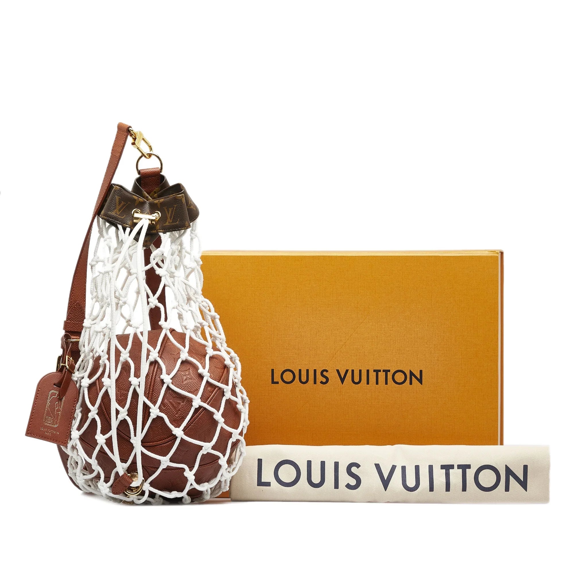 Pre-Owned Authenticated Louis Vuitton LV X NBA Ball In Basket Bag Calf Leather Brown Crossbody Bag Unisex (Like New)