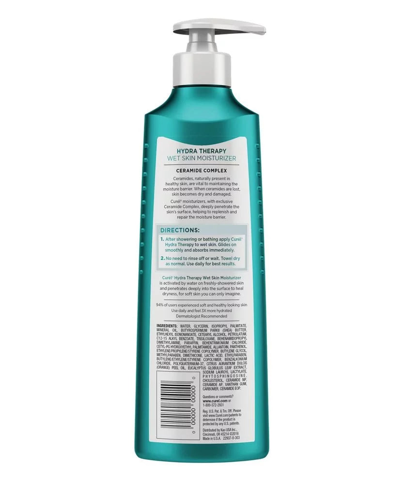 Curel Skincare Hydra Therapy Itch Defense Wet Skin Moisturizer, 12 oz (Pack of 6)