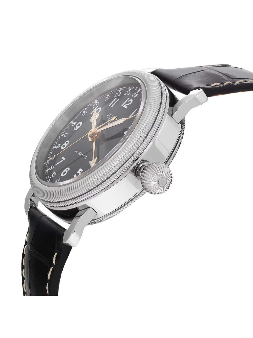 New Longines Heritage Avigation GMT Steel Ebony Automatic Watch L2.778.4.53.2