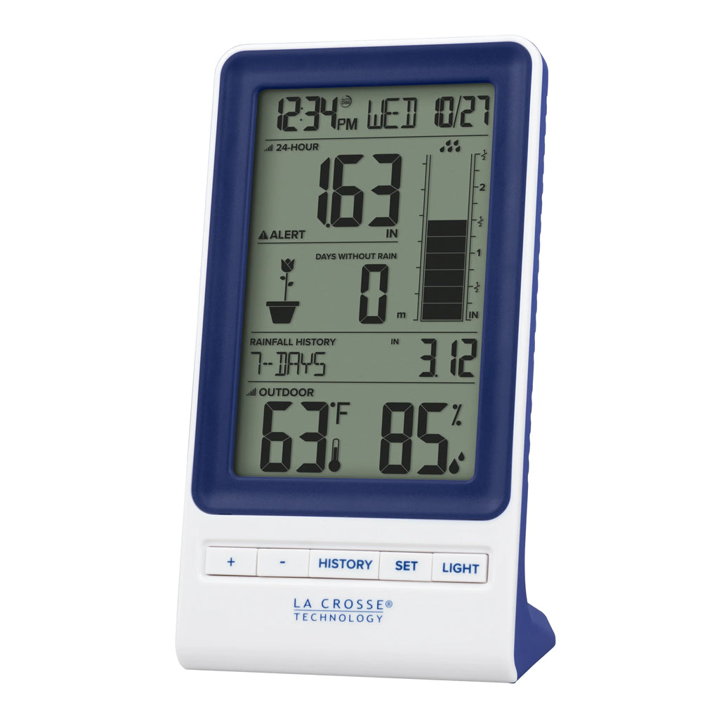 La Crosse 724-1415BL LCD Wireless Rain Station with Temperature and Humidity Sensor