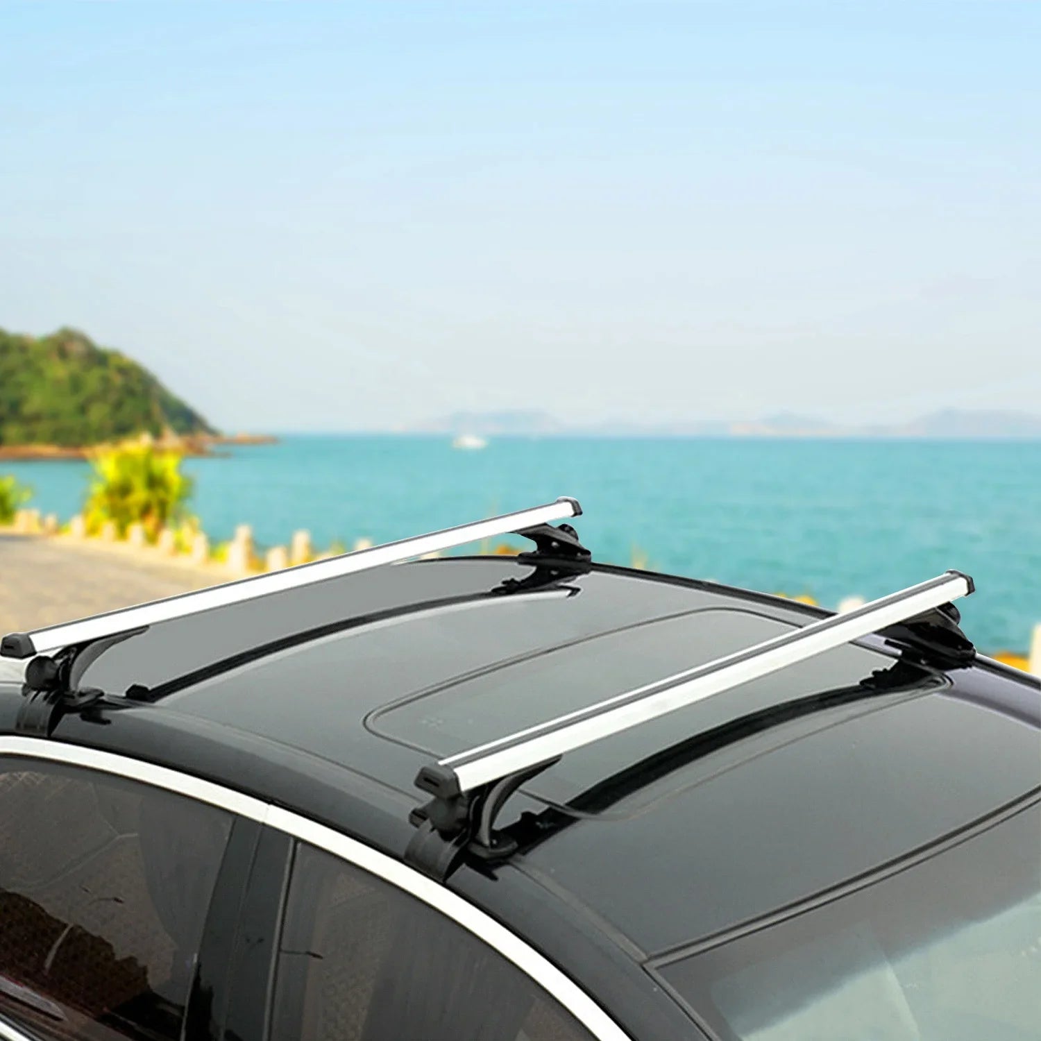 iMounTEK Roof Rack Crossbars 47.24in Car Roof Rack Aluminum Cargo Carrier with 165LBS Capacity Fit for Most Vehicle Wagon Car Without Roof Side Rail