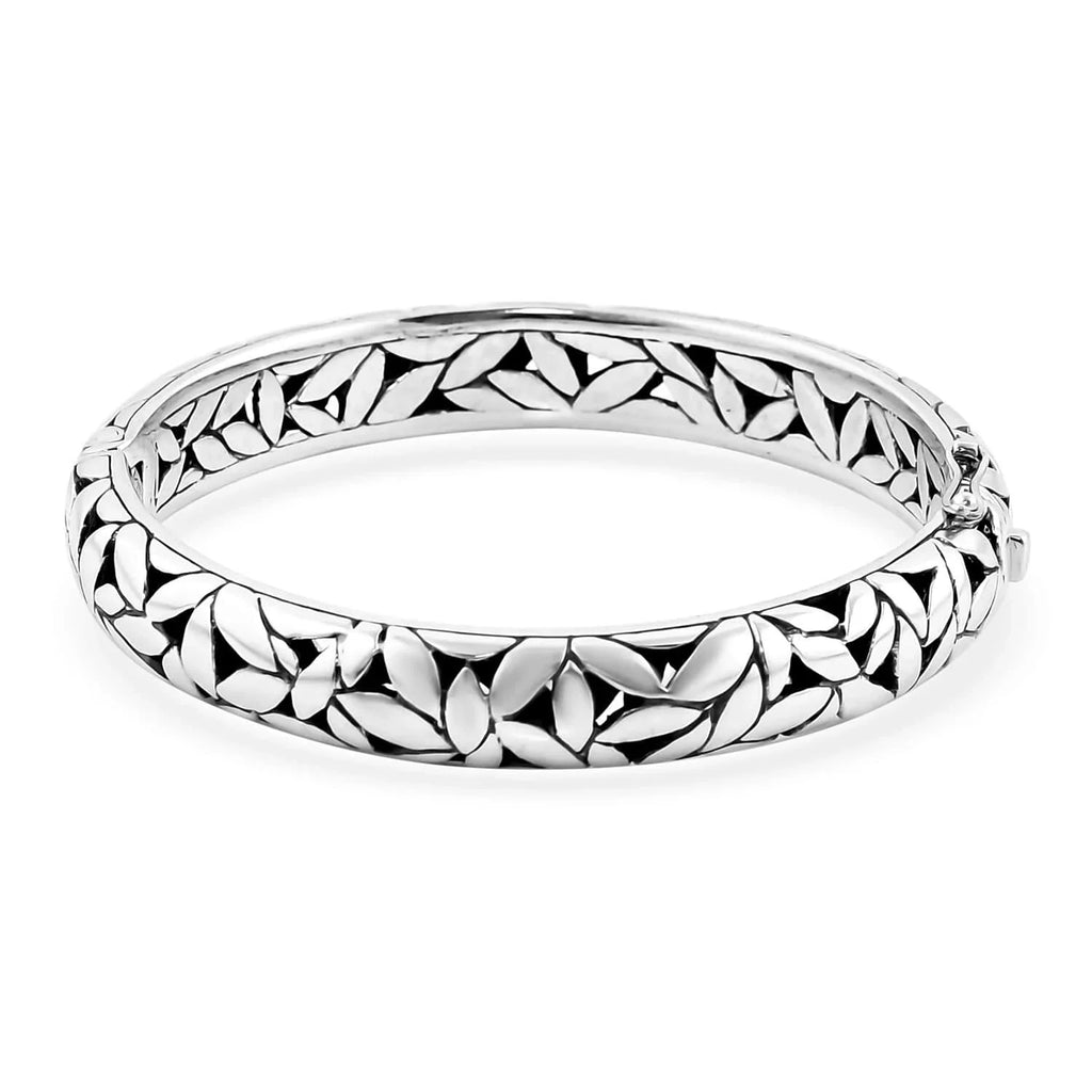 Shop LC BALI LEGACY 925 Sterling Silver Bangle Cuff Bracelet Jewelry Size 8" 38.70 Grams Birthday Mothers Day Gifts for Mom