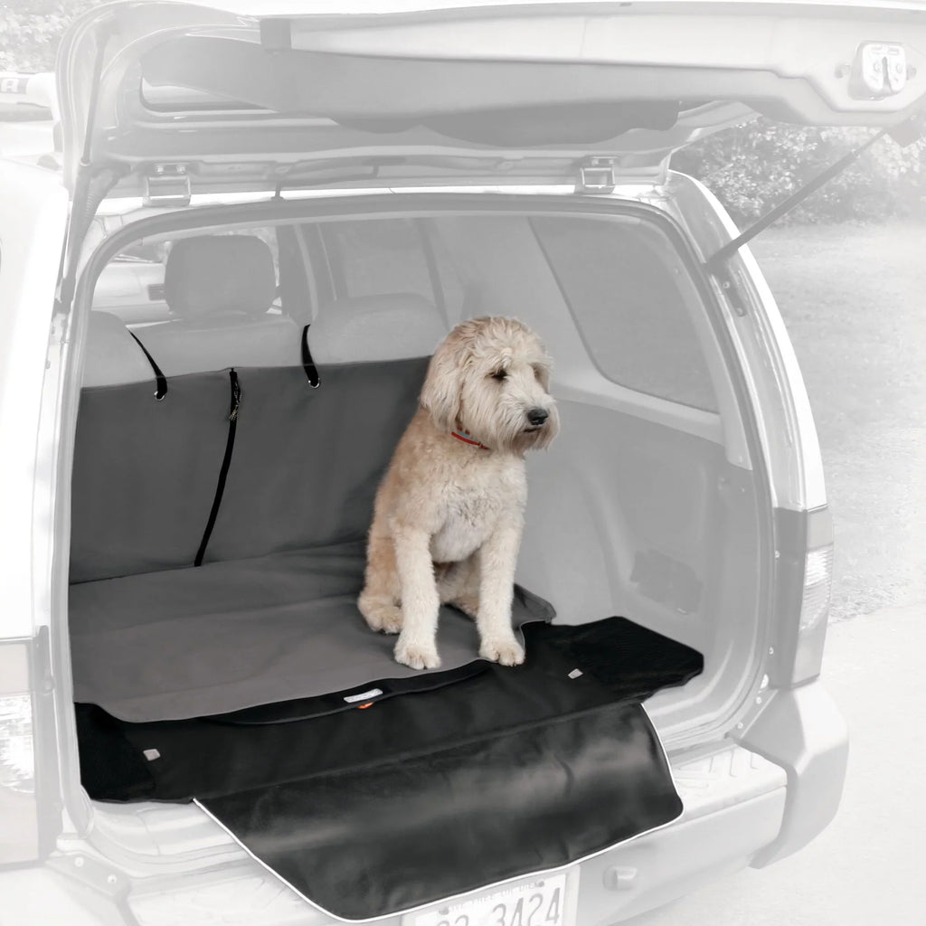 Kurgo Cargo Cape for Dogs, Pet Cargo Liner, Trunk Car Cover, Bumper Flap for Extra Protection, Water Resistant, Storage Pockets, For Cars, SUV, Trucks (Charcoal Grey)