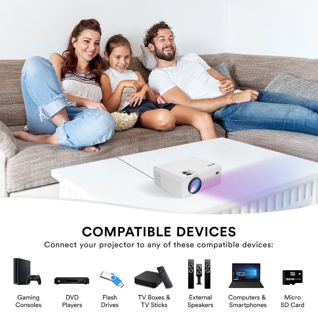 Core Innovations CJR600 150" LCD Home Theater Projector (White)