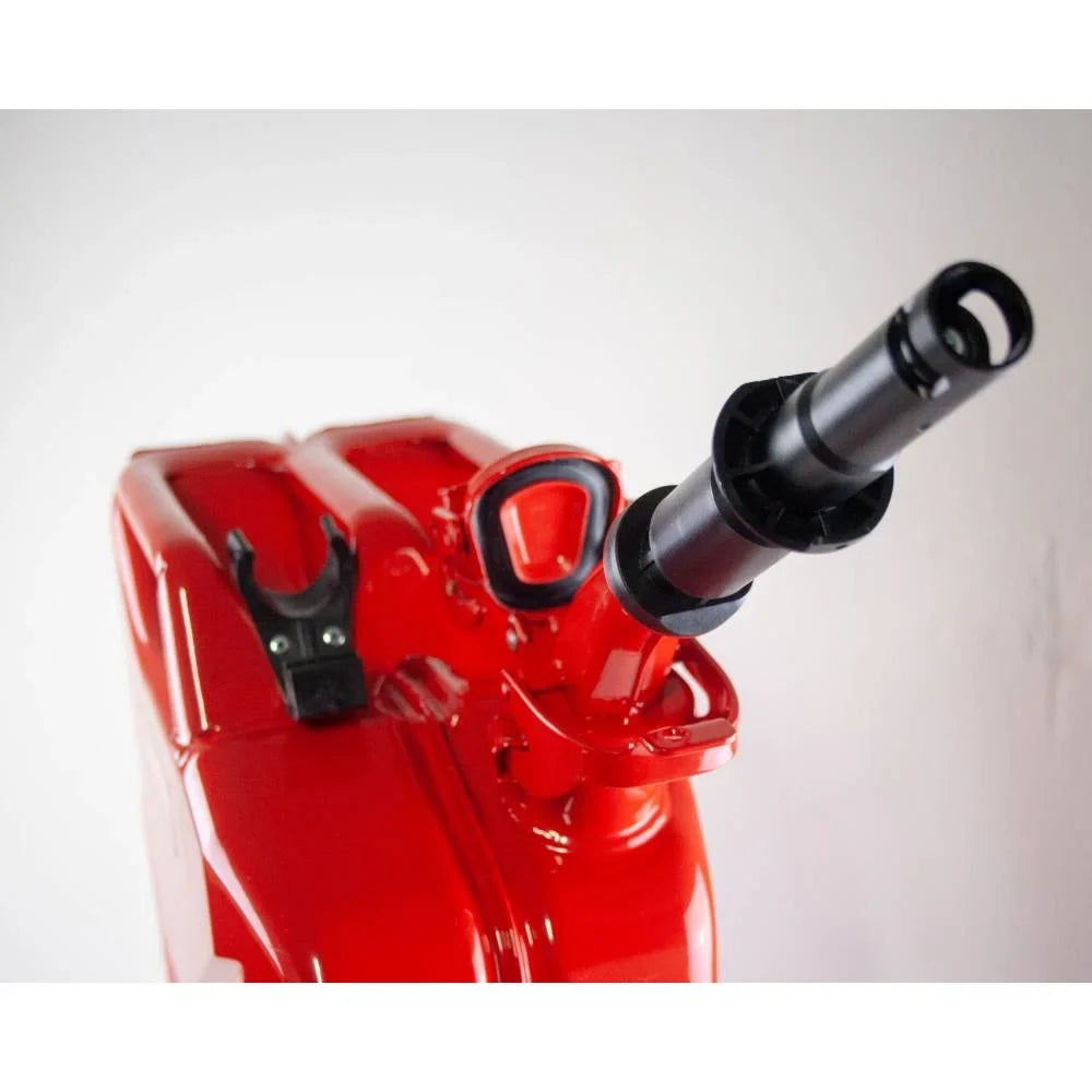 Wavian USA JC0020RVS Red Authentic NATO Jerry Fuel Can and Spout System, 20 Liter
