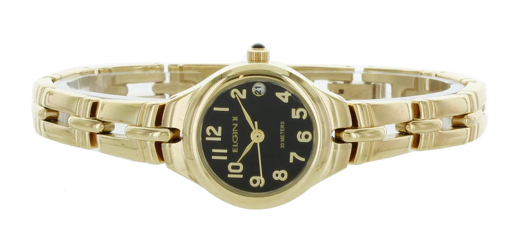 Ein Women's Round Analog Date Gold Tone Bracelet Style Watch