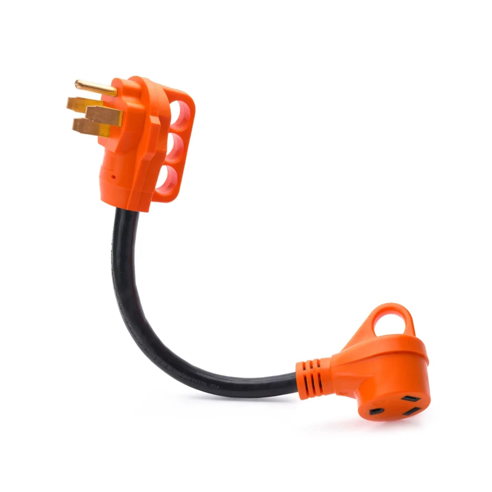 MICTUNING 18 Inch 50A Male to 30A Female Heavy Duty Dogbone Electrical Adapter with Handle, 125V 3750W