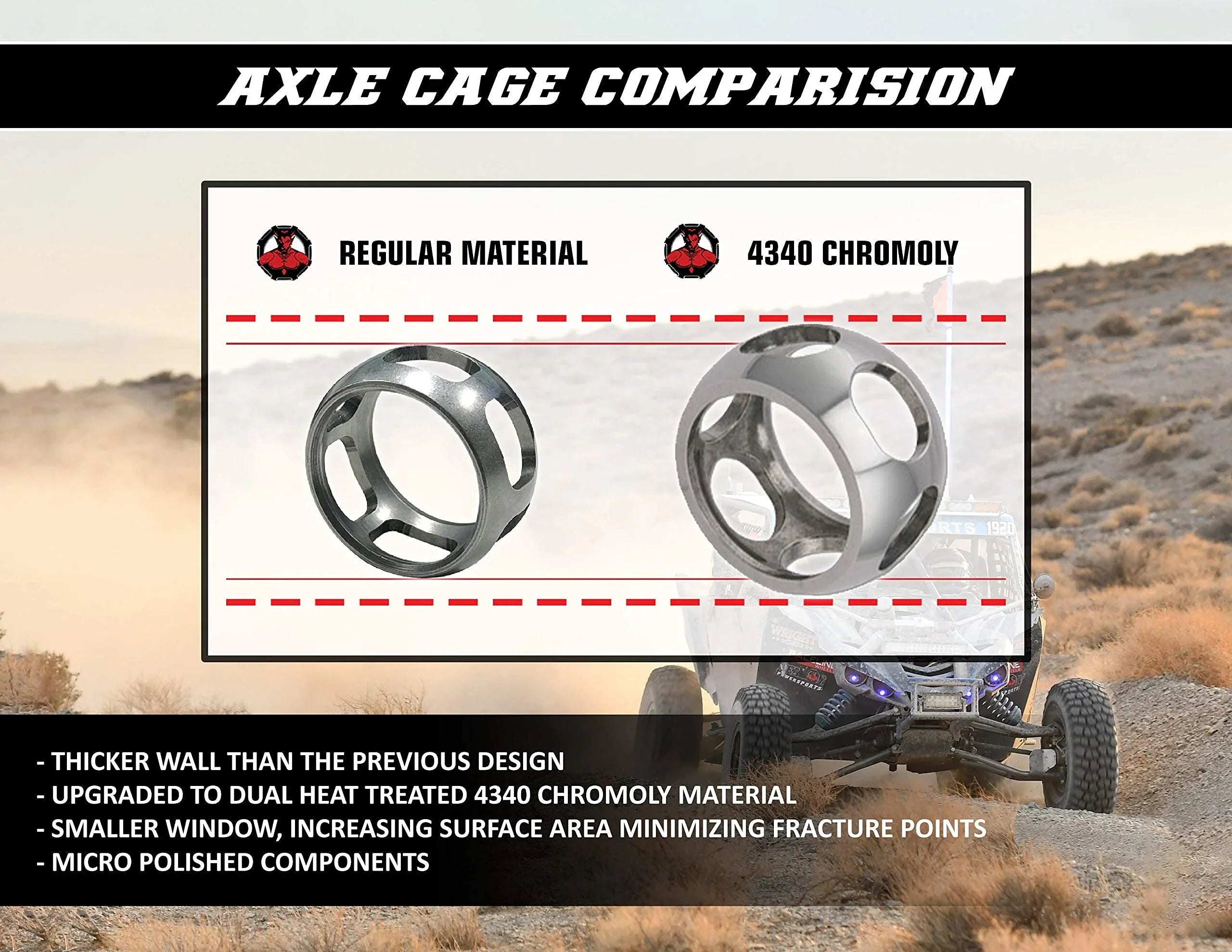 Demon Powersports Rear Left Heavy Duty Lift Kit Axle (2013-21) Can Am Outlander/Renegade, Unique Boot On Terrain for Heat Reduction, Larger Angles for 6” SUPER ATV Lift Kit (Gen2) / 6” CATVOS Lift Kit