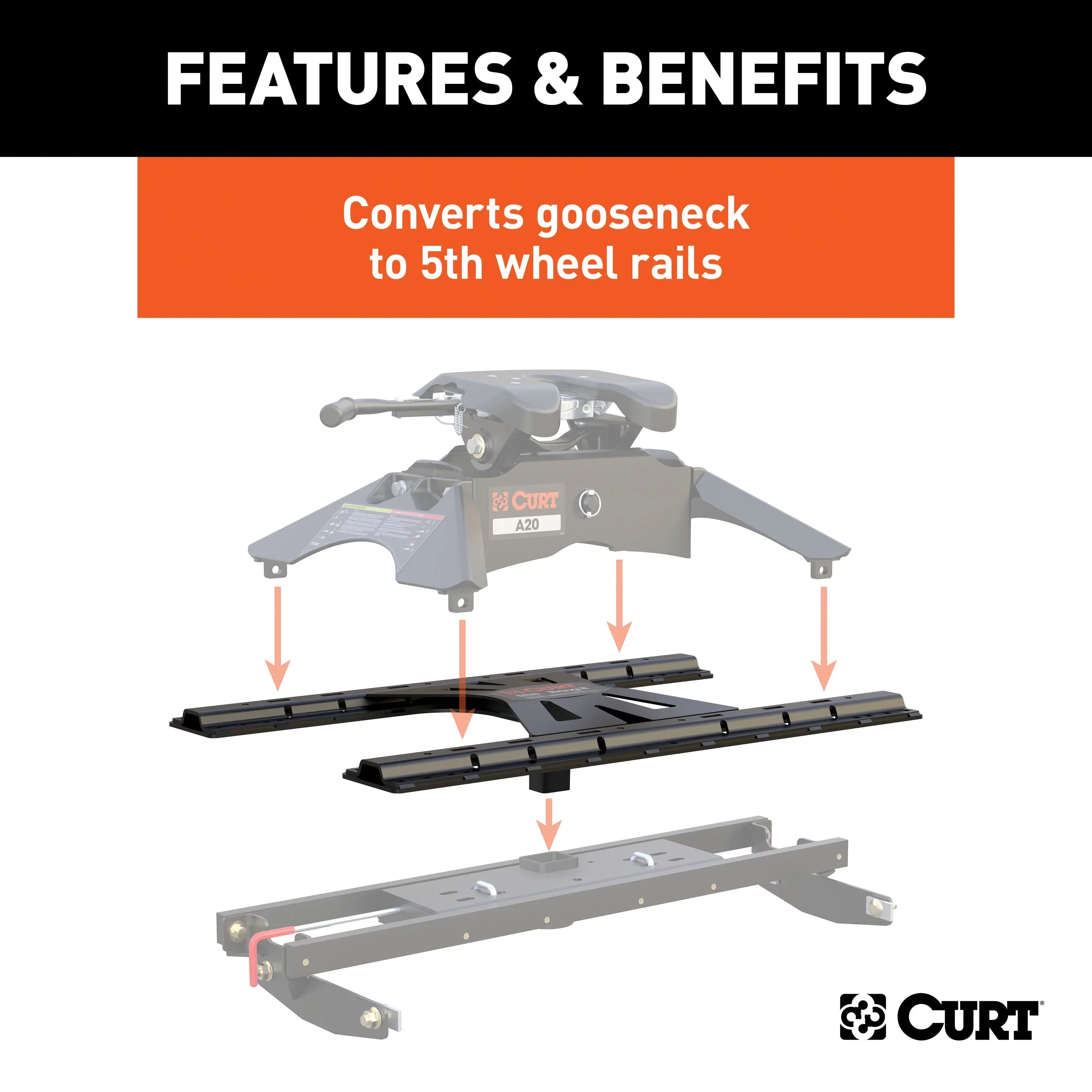 CURT X5 Gooseneck-to-5th-Wheel Adapter Plate