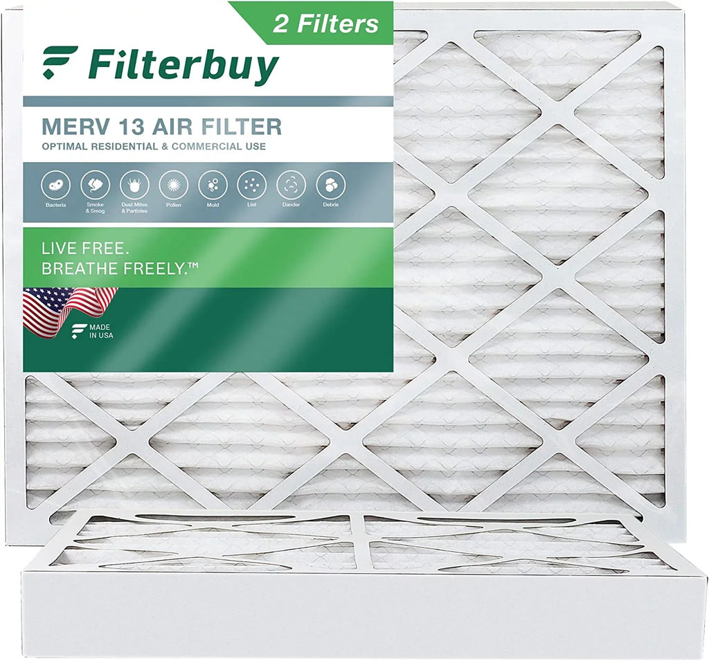 Filterbuy 10x16x4 MERV 13 Pleated HVAC AC Furnace Air Filters (2-Pack)