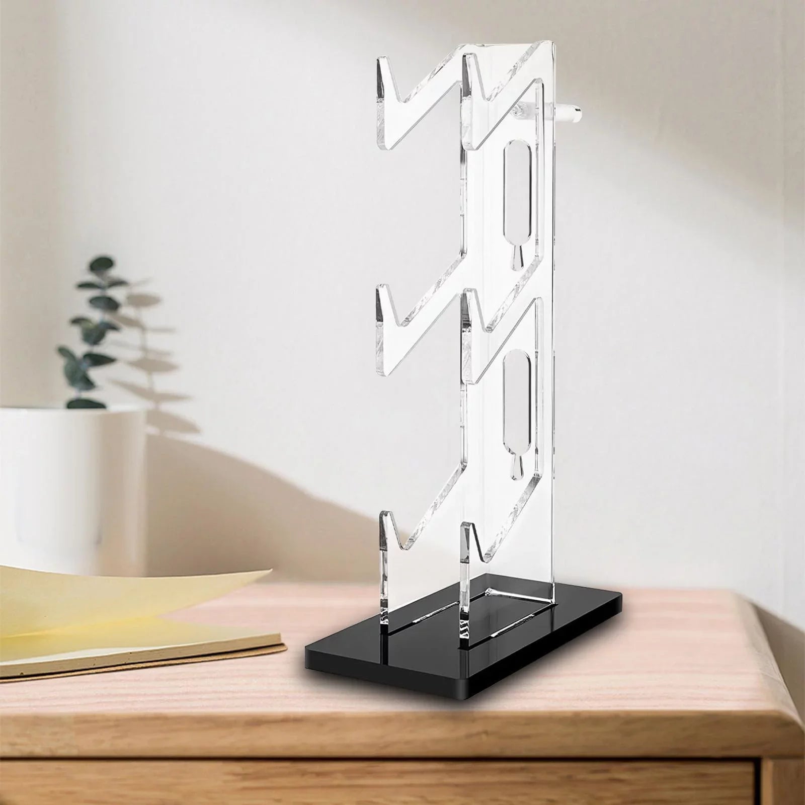 3 Tier Controller Bracket Gadget Non Slip Mat Durable Transparent Decoration Acrylic Headset Hanger for Game Desk Controller Accessories PS5 Dark