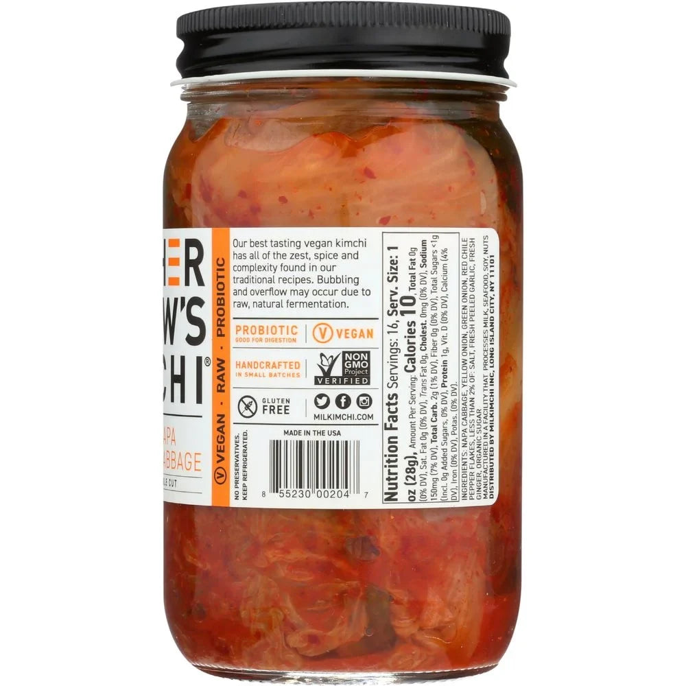 Mother In Laws Kimchi Vegan Napa Cabbage Kimchi, 16 Fluid Ounce -- 6 per case.