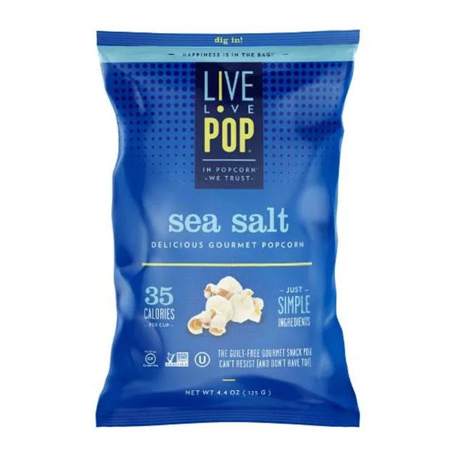 Live Love Pop Sea Salt Popcorn, 4.4 oz - Pack of 12