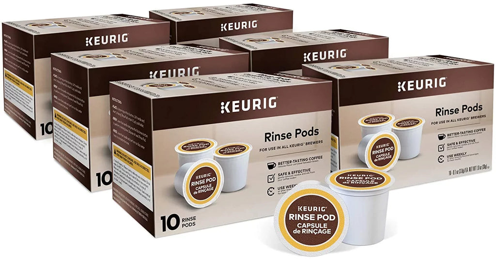 Rinse Pods, Reduces Flavor Carry Over, Compatible with Classic/1.0 & 2.0 K-Cup Pod Coffee Makers, 10 Count (Pack of 6)
