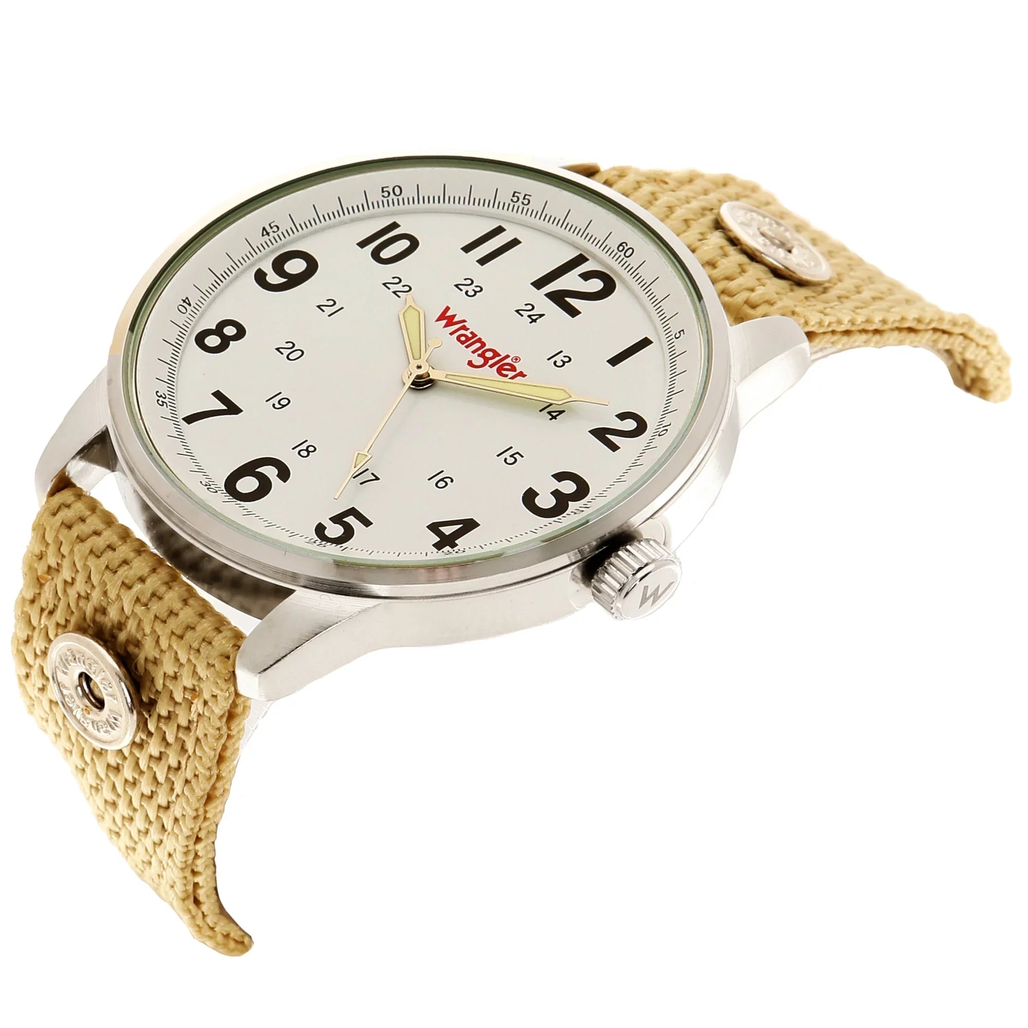 Wrangler 42mm White dial, Wheat Colored Nylon Strap Watch