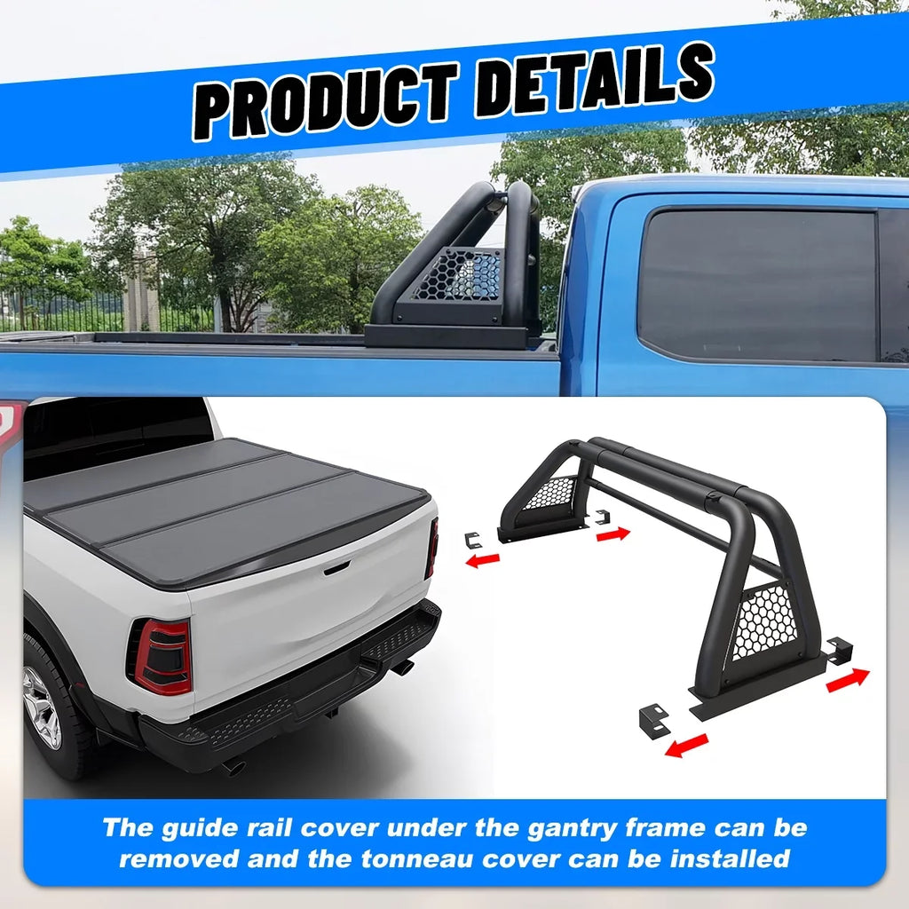 Adjustable Truck Roll Sport Bar Chase Rack Bed Bar For 2000-2021 Tundra