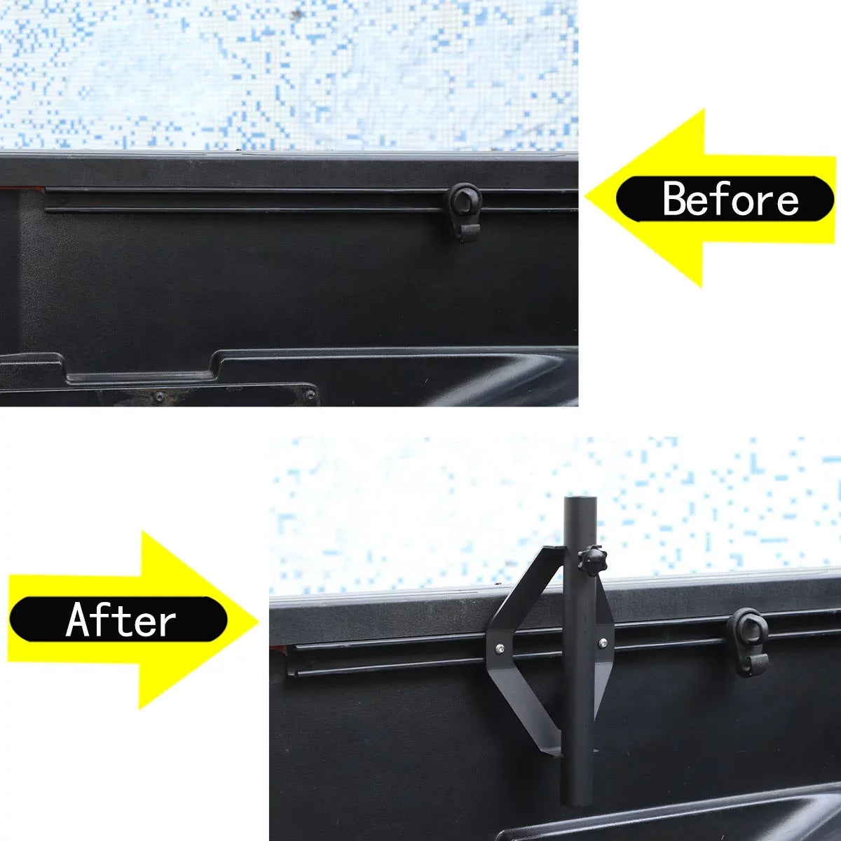 TINKI Truck Flag Pole Mount Holder Fit for 2005-2021 Tacoma/2007-2021 Tundra Bed Rail System