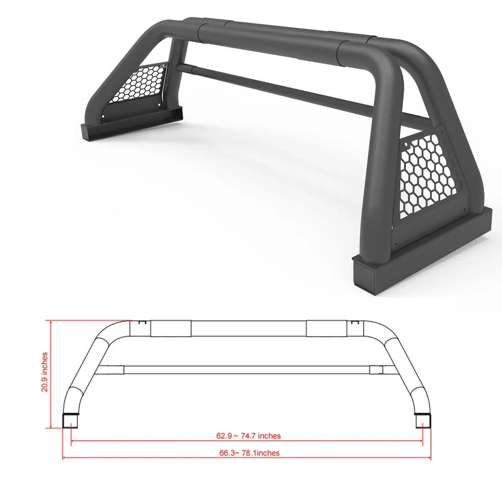 Adjustable Truck Roll Sport Bar Chase Rack Bed Bar For 2000-2021 Tundra