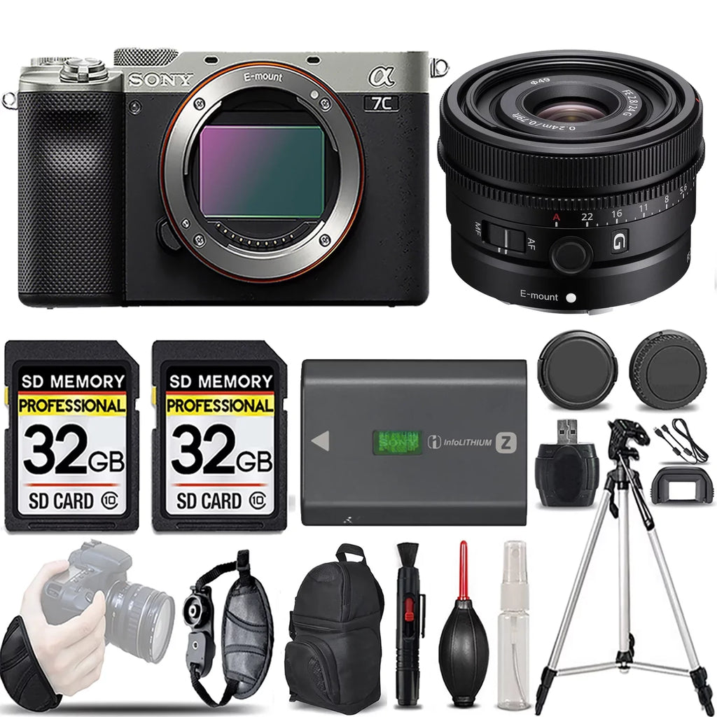 a7C Camera (Silver) +24mm f/2.8 G Lens -LOADED KIT