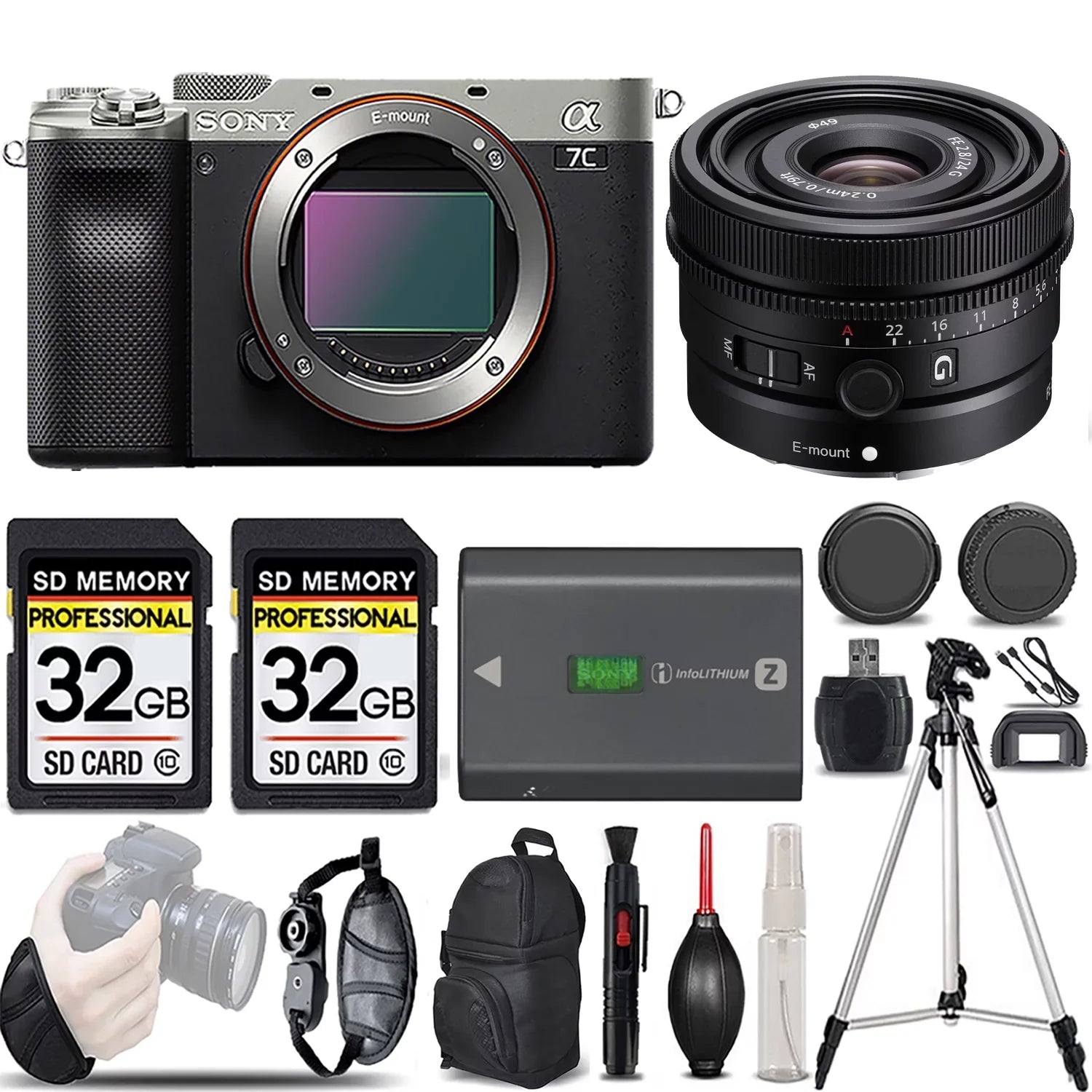 a7C Camera (Silver) +24mm f/2.8 G Lens -LOADED KIT