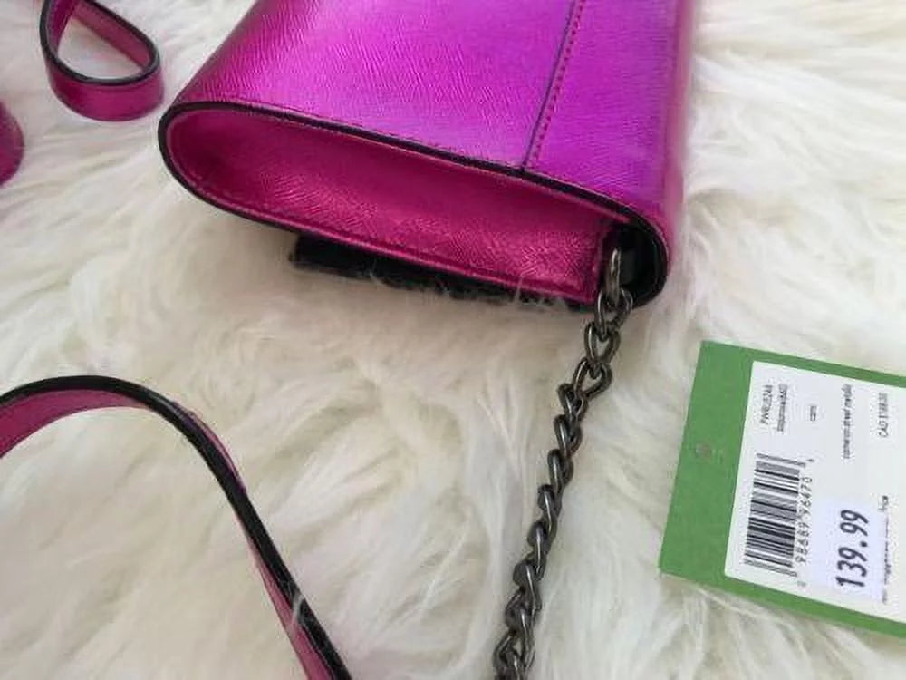 NWT Kate Spade Cedar Street Cami Clutch Bag Pink Metallic Bajarose Crossbody